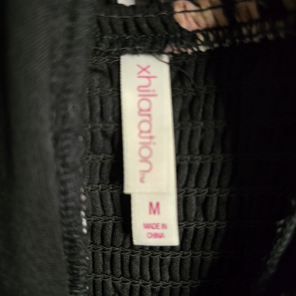 Xhilaration Black Floral Spaghetti Strap Mini Dress Women Size Medium - Picture 7 of 7